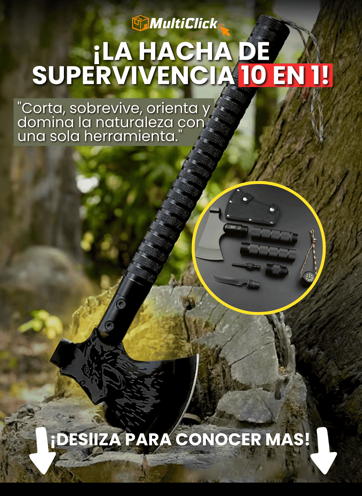 Kit de hacha 10 en 1.