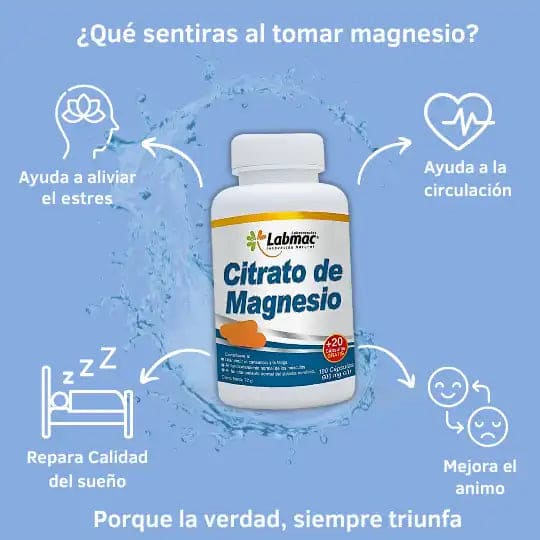 Citrato de Magnesio Ultra Concentrado Importado Americano 100 Capsulas