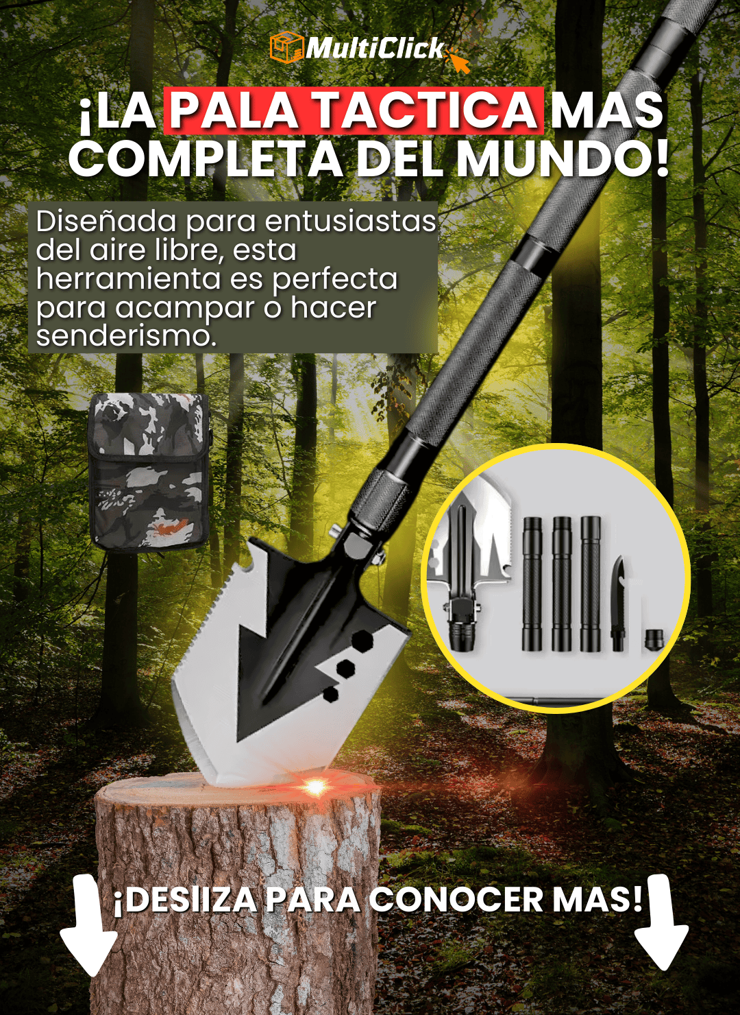 Pala Militar Portátil De Acero Al Manganeso