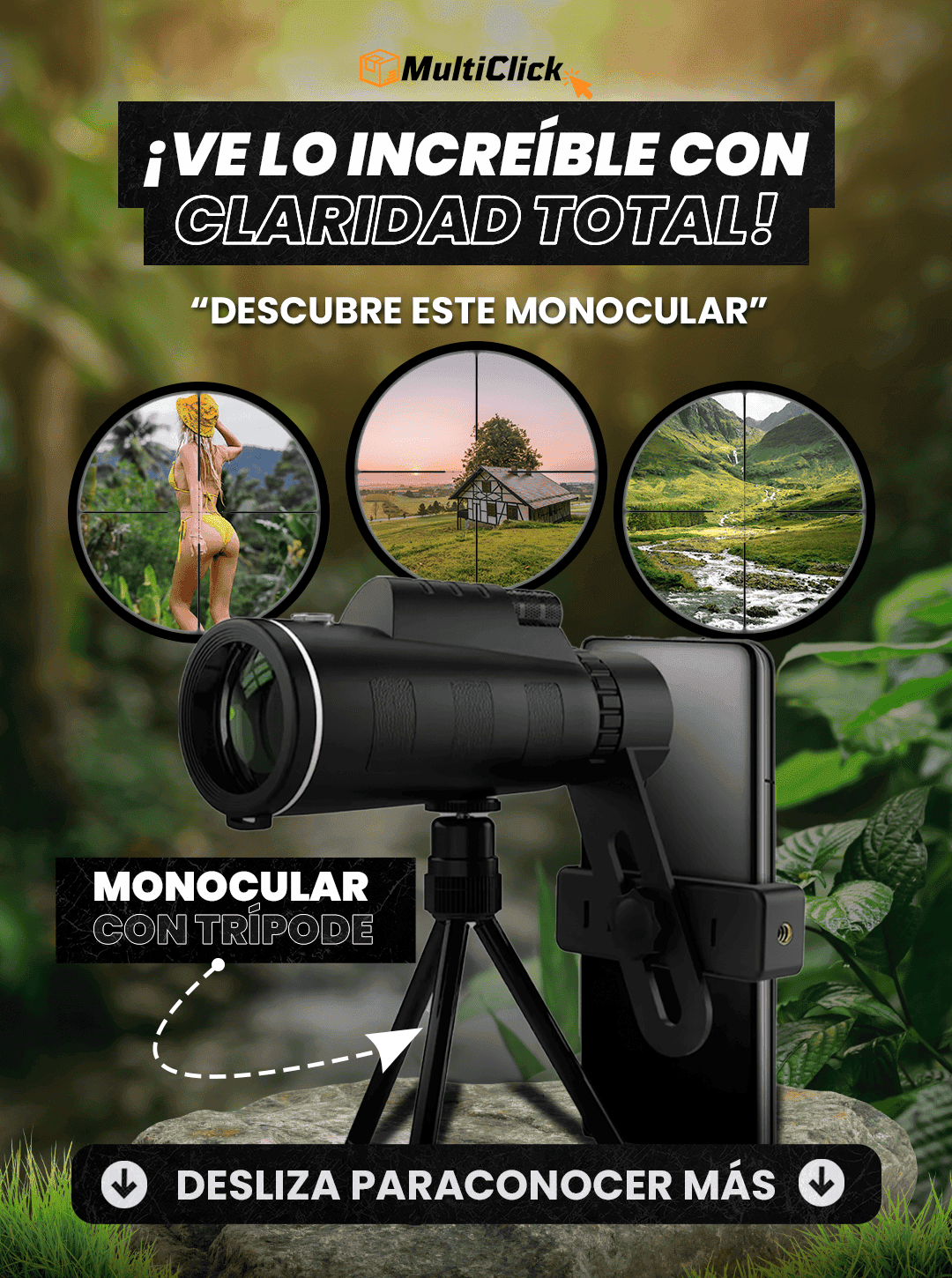 ''Monocular Portatil con Soporte.''