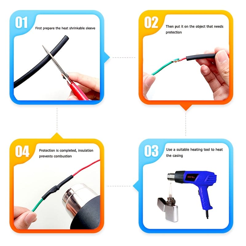 Kit X 140 UND de conector de cable de tubo termorretráctil impermeable