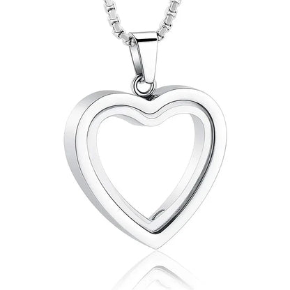 Collar urna de corazón de cristal para cenizas