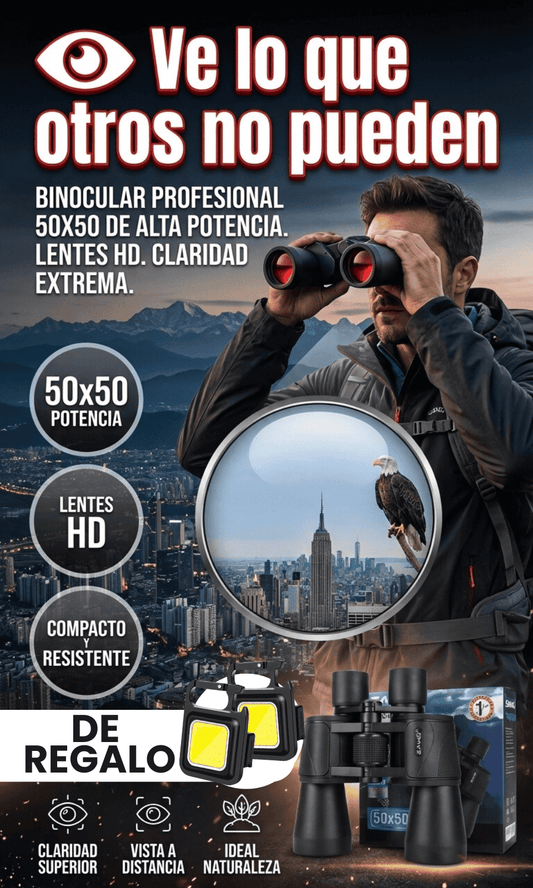 Binocular Profesional 50x50 Alta Potencia – Lentes HD Largo Alcance