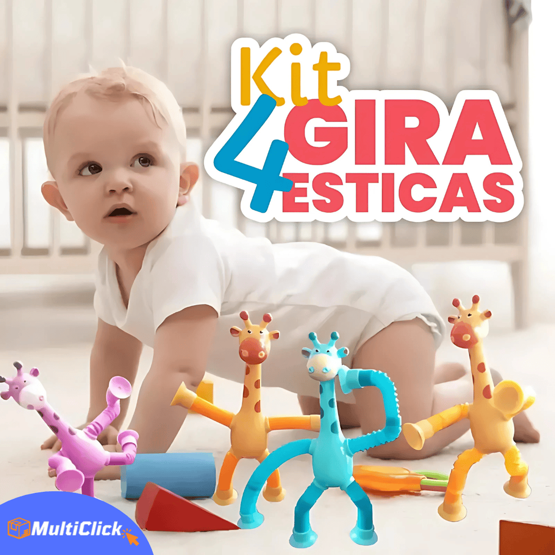 Kit con 4 Jirafas - Lindas y Coloridas Jirafas para el Desarrollo Motor
