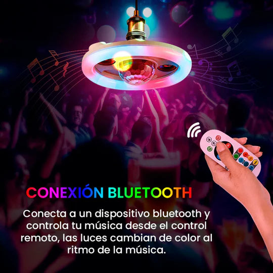 🎶FOCO INTELIGENTE 4 EN 1 - DOBLE PARLANTE BLUETOOTH🔉