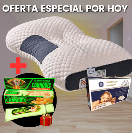 Almohada Ortopedica + Gel de cannabis para el dolor