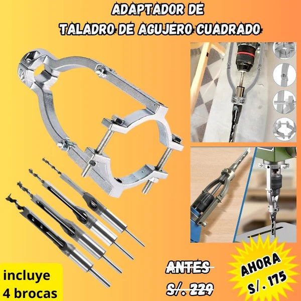 ADAPTADOR DE TALADRO AGUJERO CUADRADO.